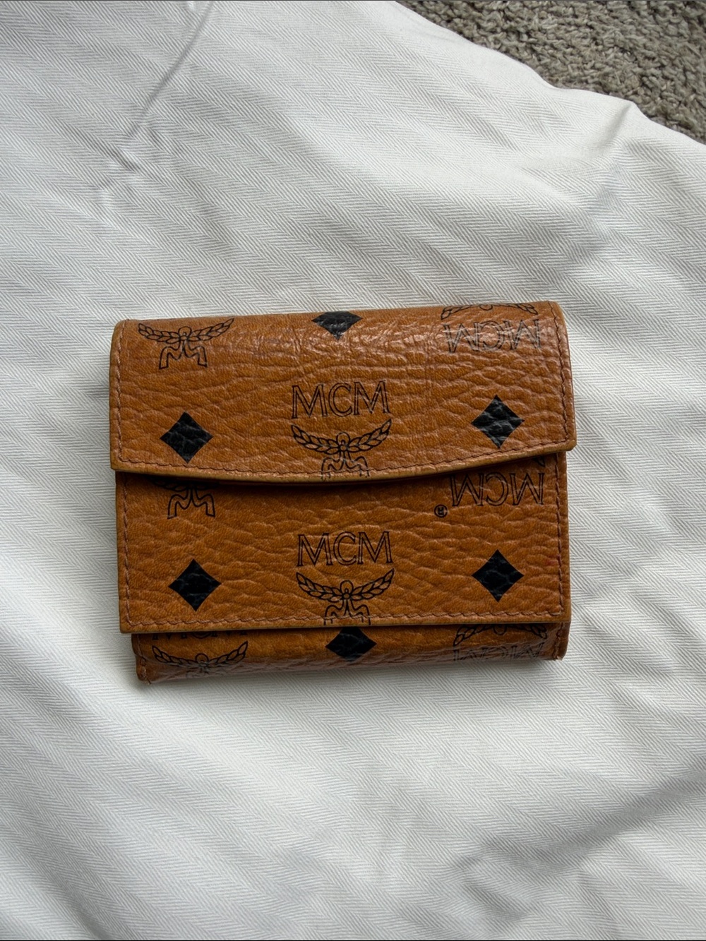 MCM Logo-Print Fold Wallet